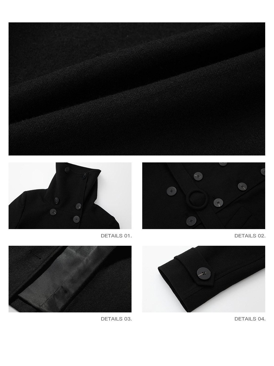iamxiaa Large Lapel Double Breasted Versatile Belted Women&