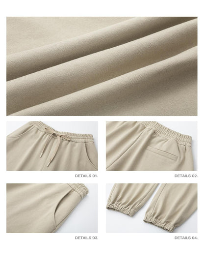 iamxiaa Light Khaki Drawstring Waist Curved Cuff Slimming Women&
