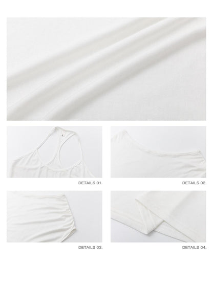 iamxiaa Lightweight Sheer Fitted Racerback One Shoulder Women&