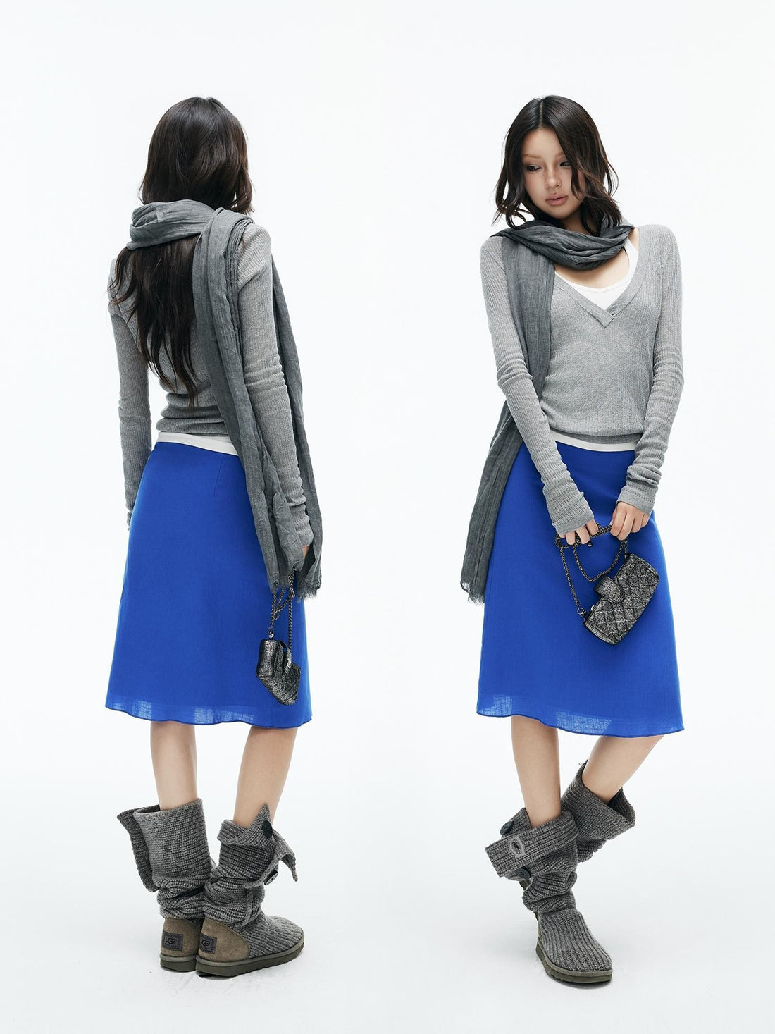 iamxiaa Low Waist Triangle Stitch A Line Lyocell Linen Women&