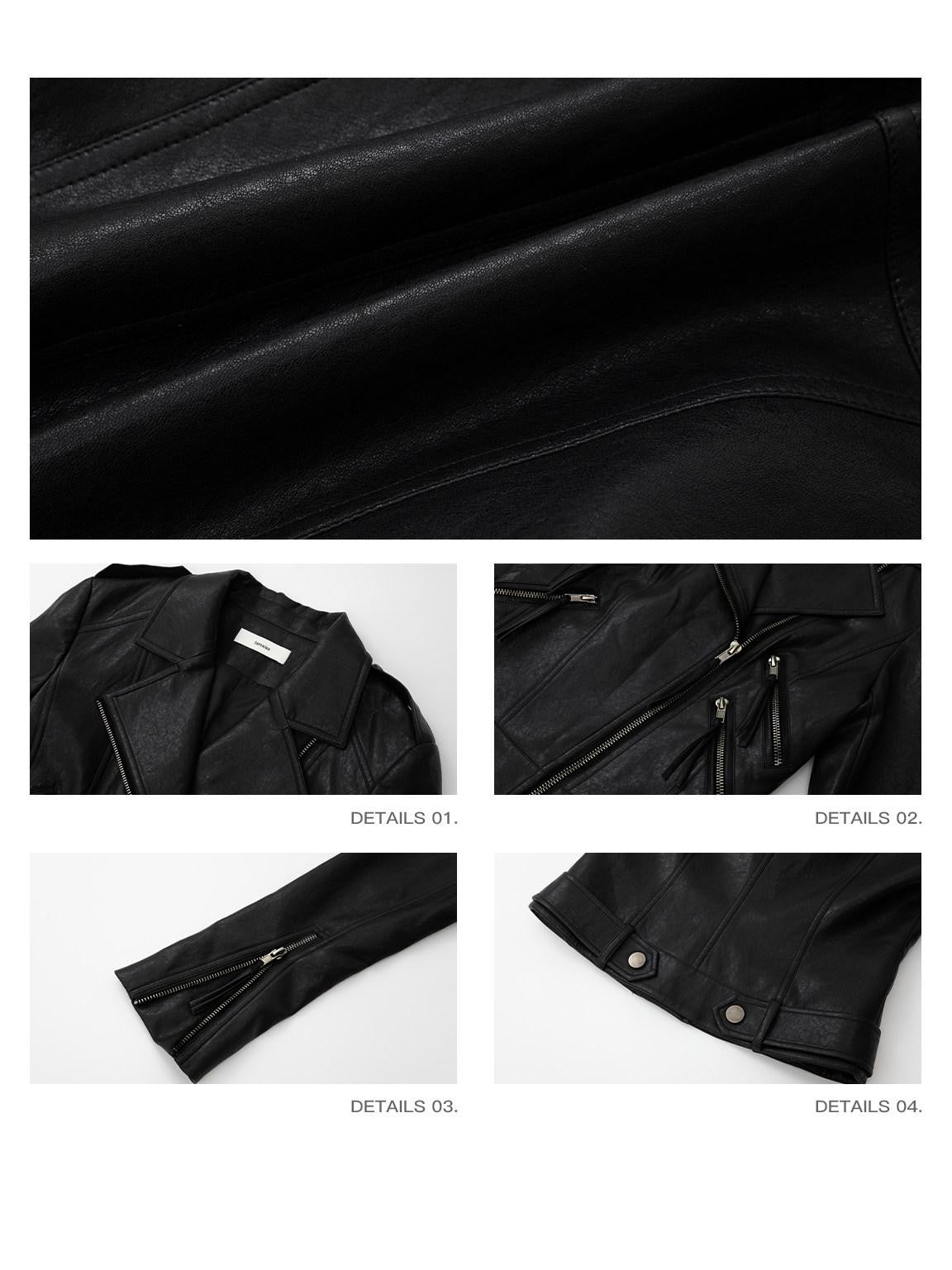 iamxiaa Matte Notch Lapel Zipper Techwear Slim Short Women&