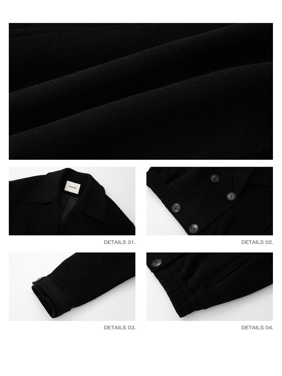 iamxiaa Matte Velvet Double Breasted Lapel Ruching Hem Women&