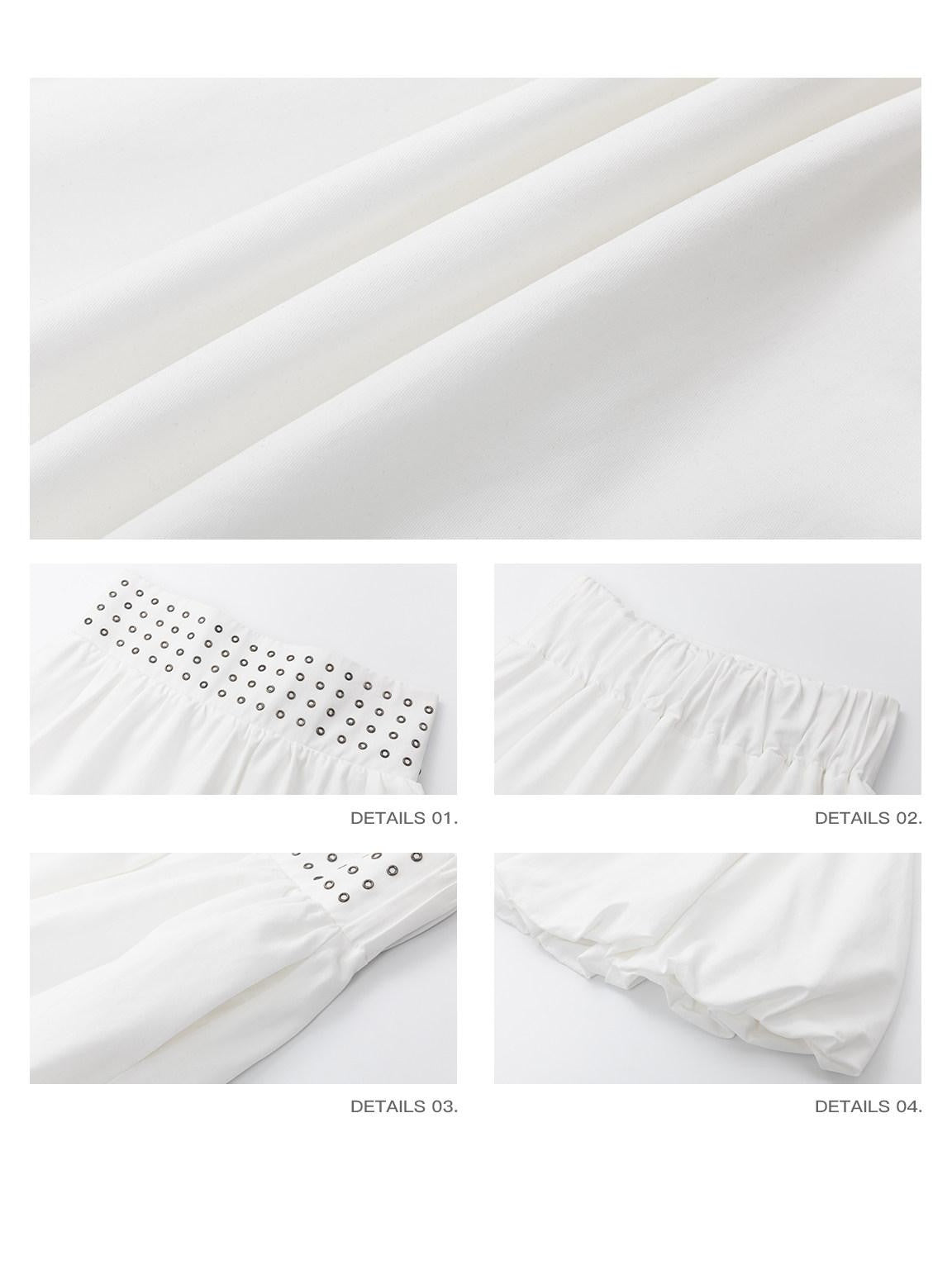 iamxiaa Metal Ring Strapless Voluminous A Line Convertible Women&