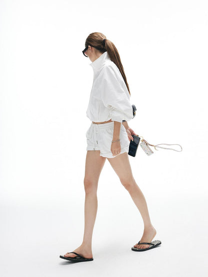 iamxiaa Minimalist Elastic Drawstring Waist Women&