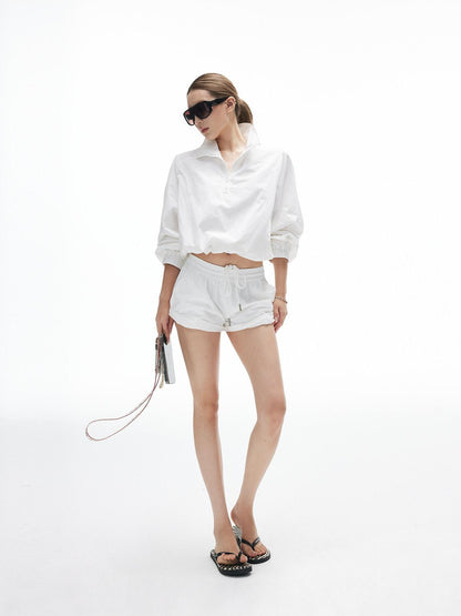 iamxiaa Minimalist Elastic Drawstring Waist Women&