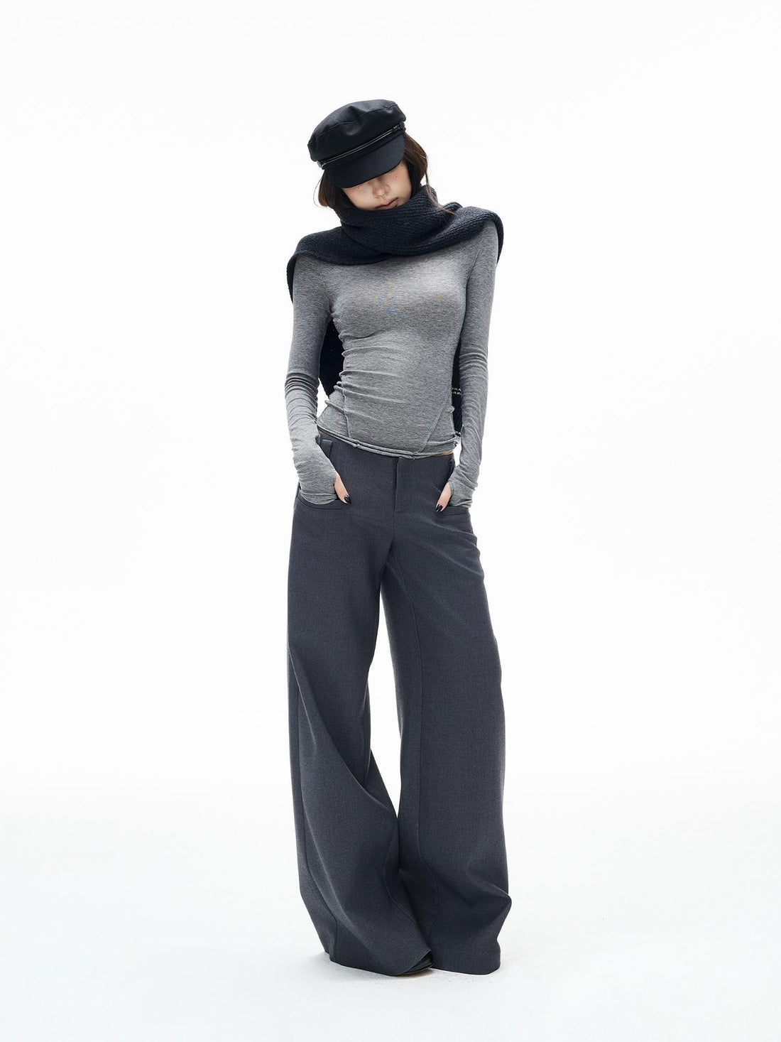 iamxiaa Minimalist Low-rise Straight-leg Pants Women&