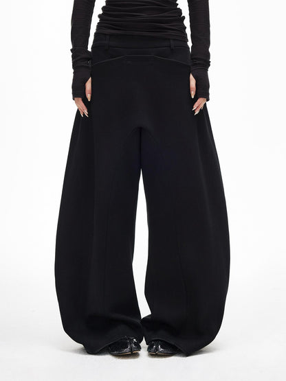 iamxiaa Minimalist Panelled Curved Seam No Fly Low Rise Women&