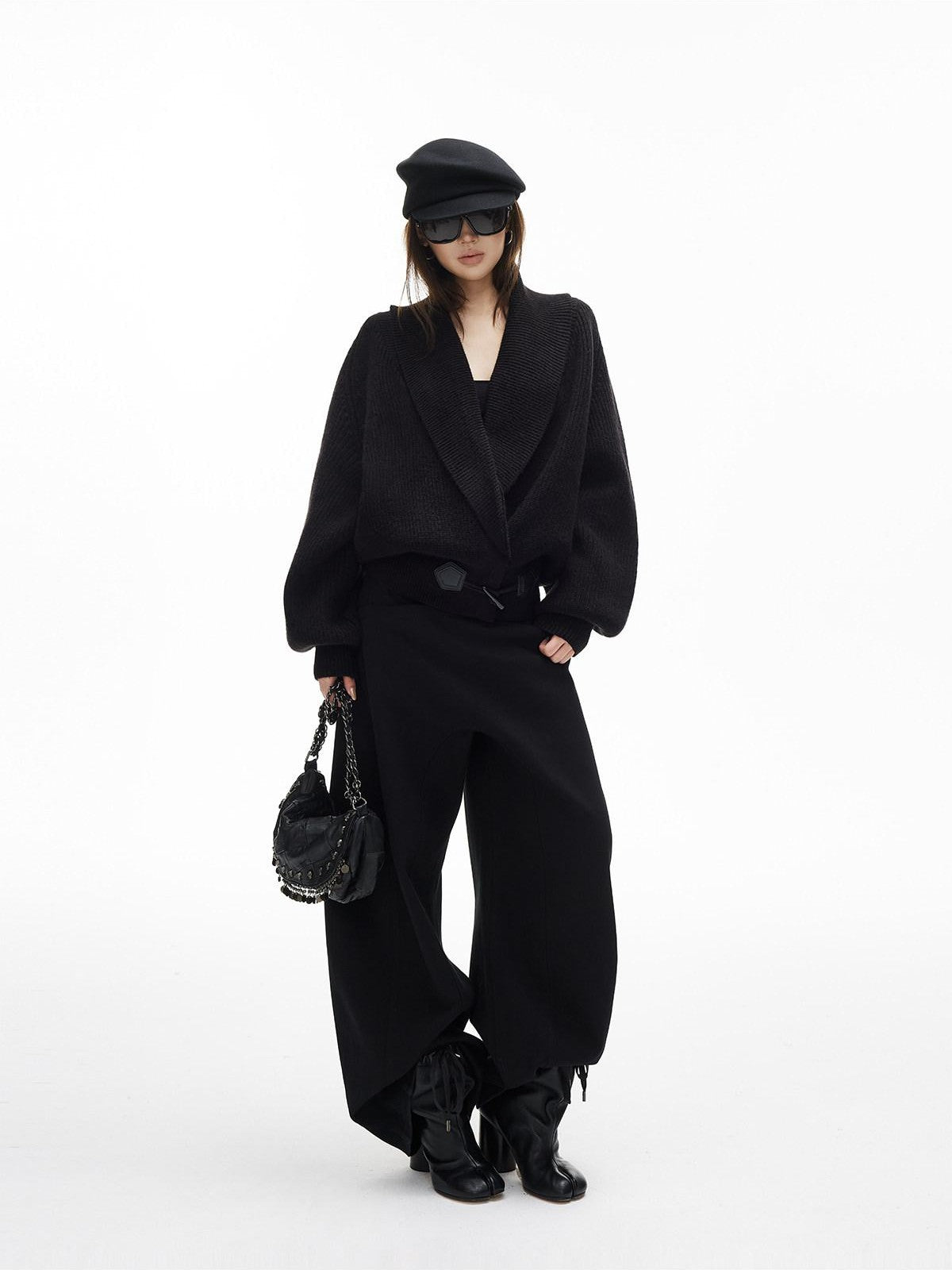 iamxiaa Minimalist Panelled Curved Seam No Fly Low Rise Women&