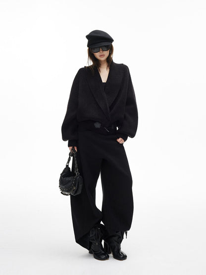 iamxiaa Minimalist Panelled Curved Seam No Fly Low Rise Women&