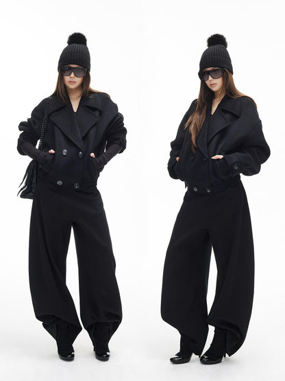 iamxiaa Minimalist Panelled Curved Seam No Fly Low Rise Women&