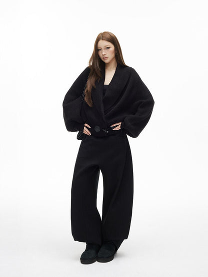 iamxiaa Minimalist Panelled Curved Seam No Fly Low Rise Women&
