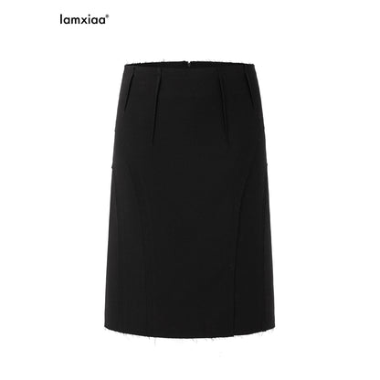 iamxiaa_Minimalist_Raw_Edge_Paneled_Slim_Fit_Women&