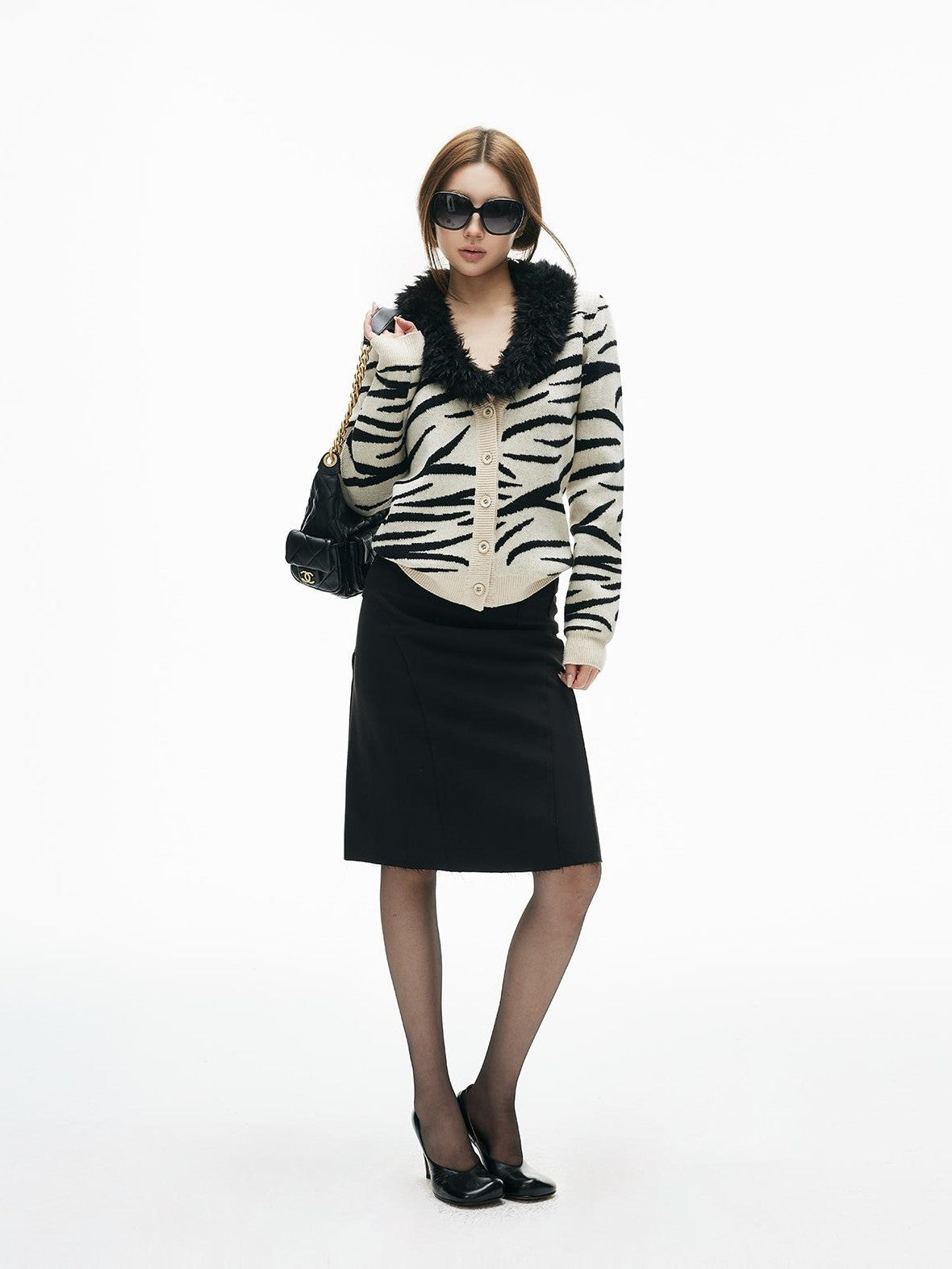 iamxiaa Minimalist Raw Edge Paneled Slim Fit Women&