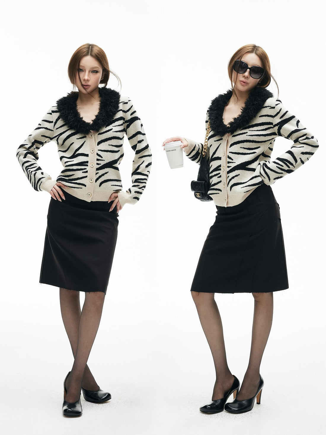 iamxiaa Minimalist Raw Edge Paneled Slim Fit Women&