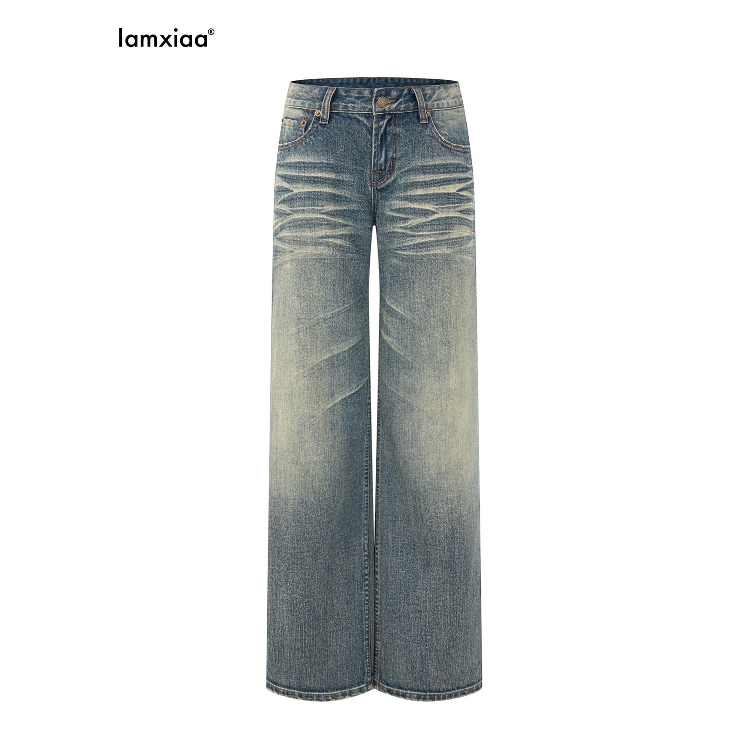 iamxiaa_Mud_Yellow_Slub_Texture_Washed_Slimming_Women&