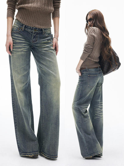 iamxiaa Mud Yellow Slub Texture Washed Slimming Women&