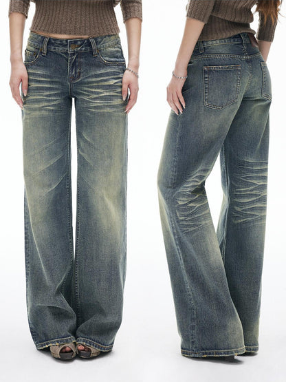 iamxiaa Mud Yellow Slub Texture Washed Slimming Women&