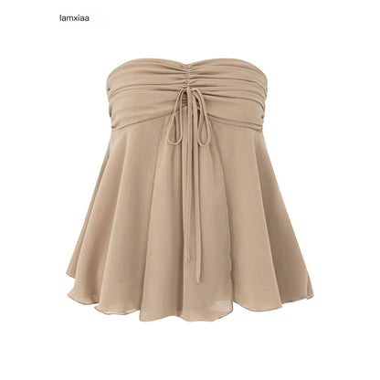 iamxiaa_Nude_A_Line_Pleated_Gathered_Tie_Back_Wave_Hem_Women&
