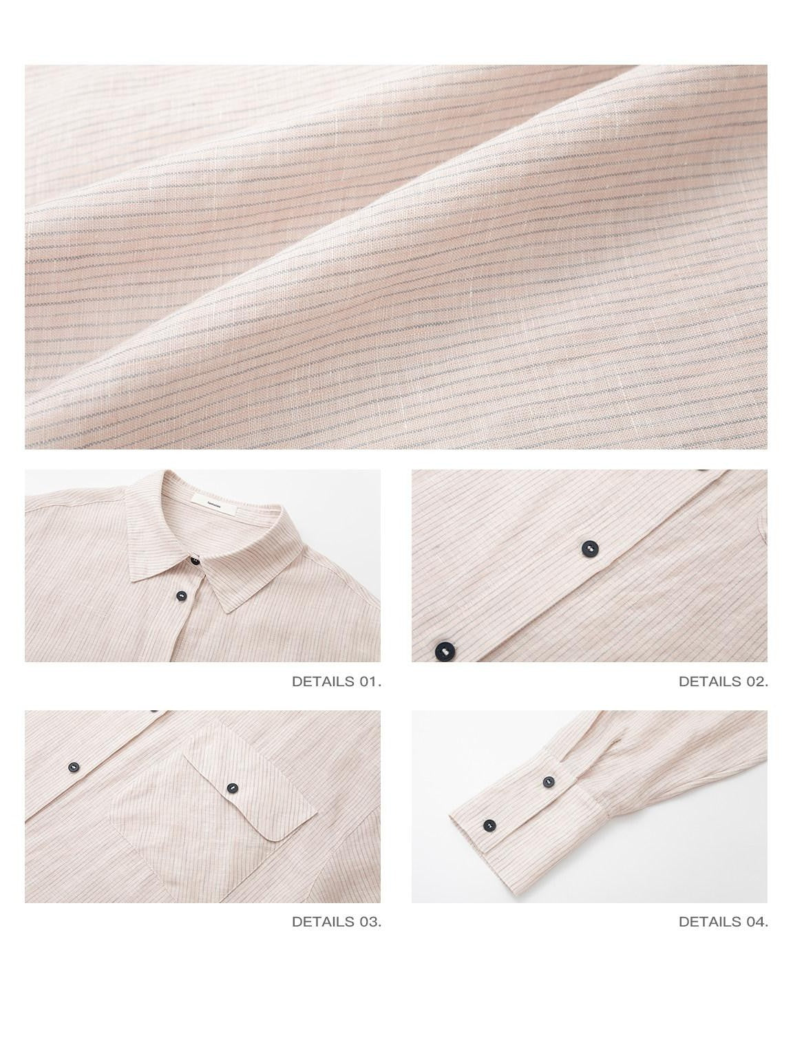 iamxiaa Nude Pink Gray Striped Pocket Side Slit Women&