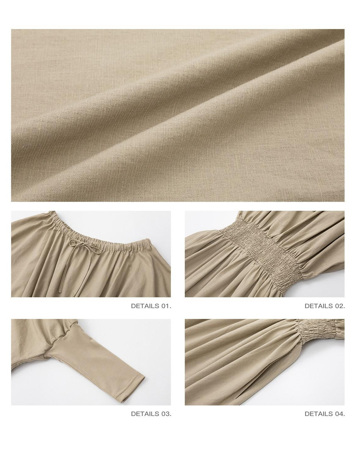 iamxiaa Off Shoulder Gathered Waist A Line Women&