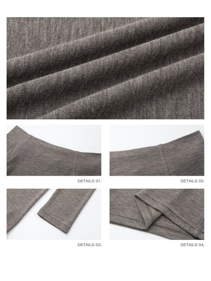 iamxiaa Off Shoulder Stretch Knit Slim Fit Women&