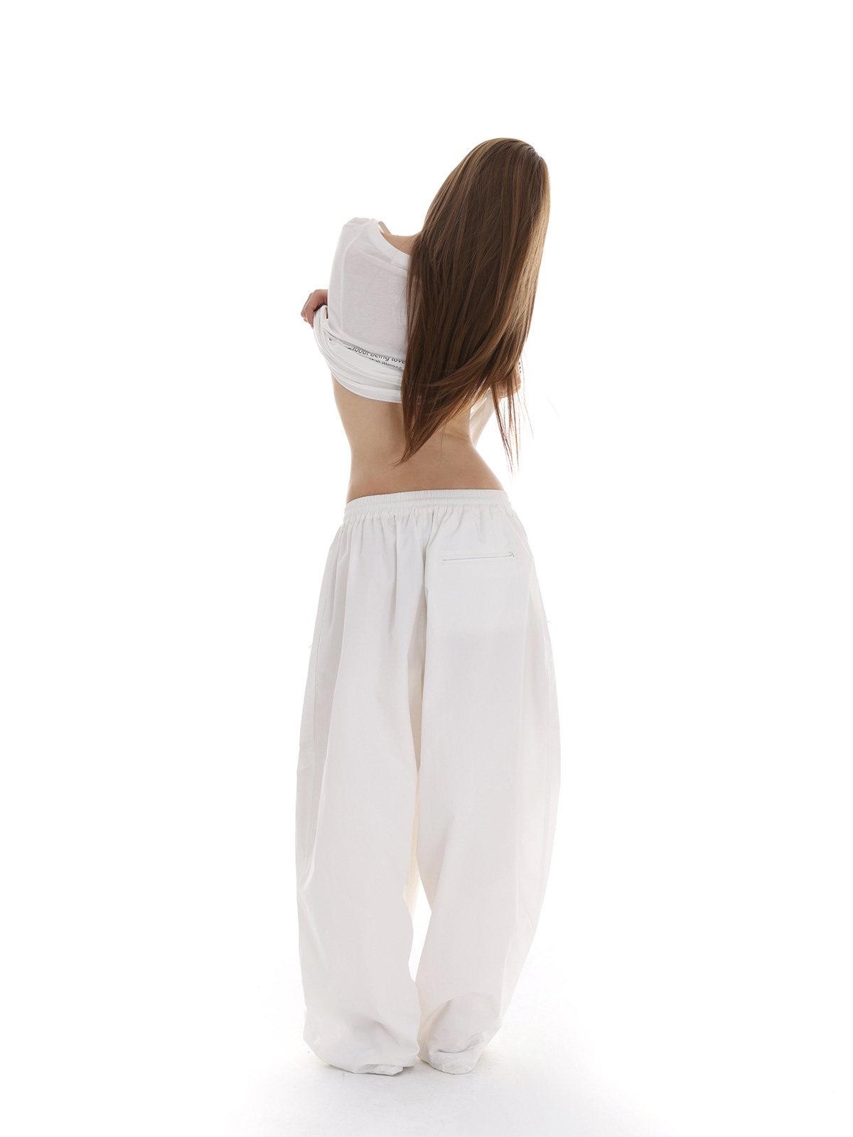 iamxiaa Oversized Loose Silhouette Sickle Hem Casual Women&