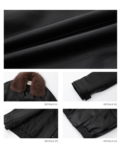 iamxiaa Pebbled Sherpa Quilted Shearling Collar Drop Shoulder Women&