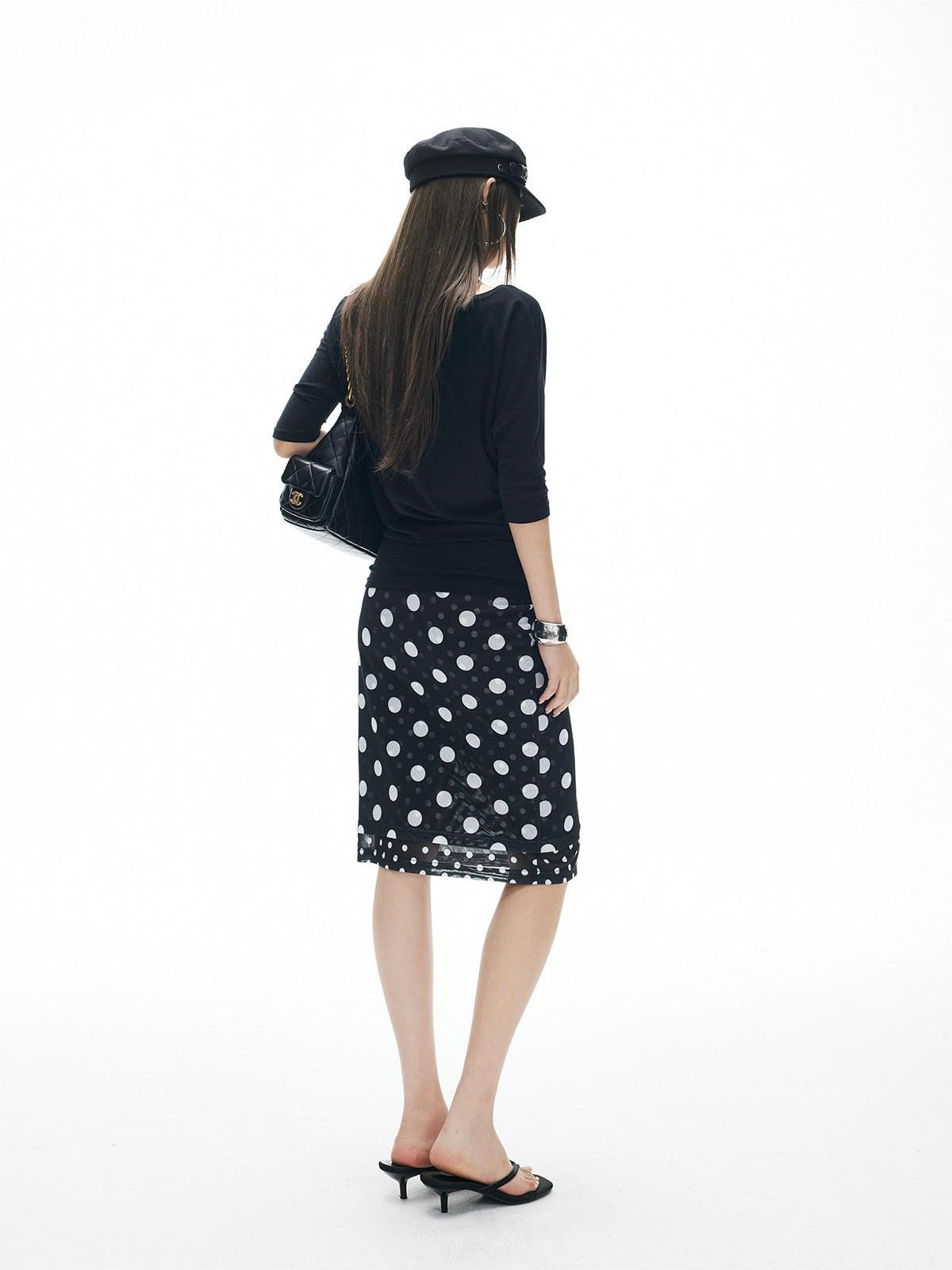 iamxiaa Polka Dot Print Double Layer Low Waist Women&