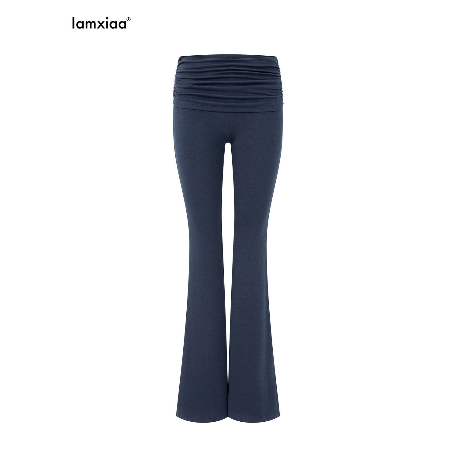 iamxiaa_Prussian_Blue_Halter_Foldover_Waist_Knit_Flare_Women&