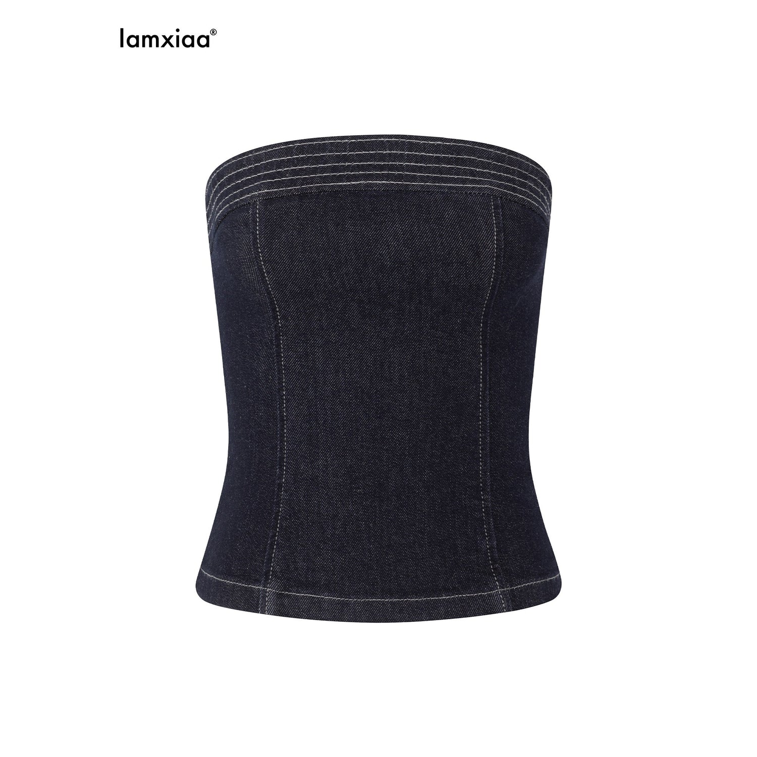 iamxiaa_Raw_Denim_Colorblock_Bustier_Women&