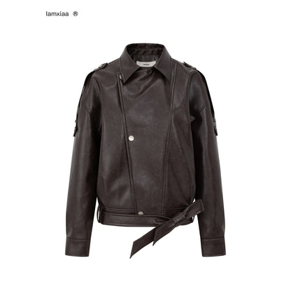 iamxiaa_Red_Coffee_Micro_Matte_Shoulder_Tabs_Lapel_Tie_Women&