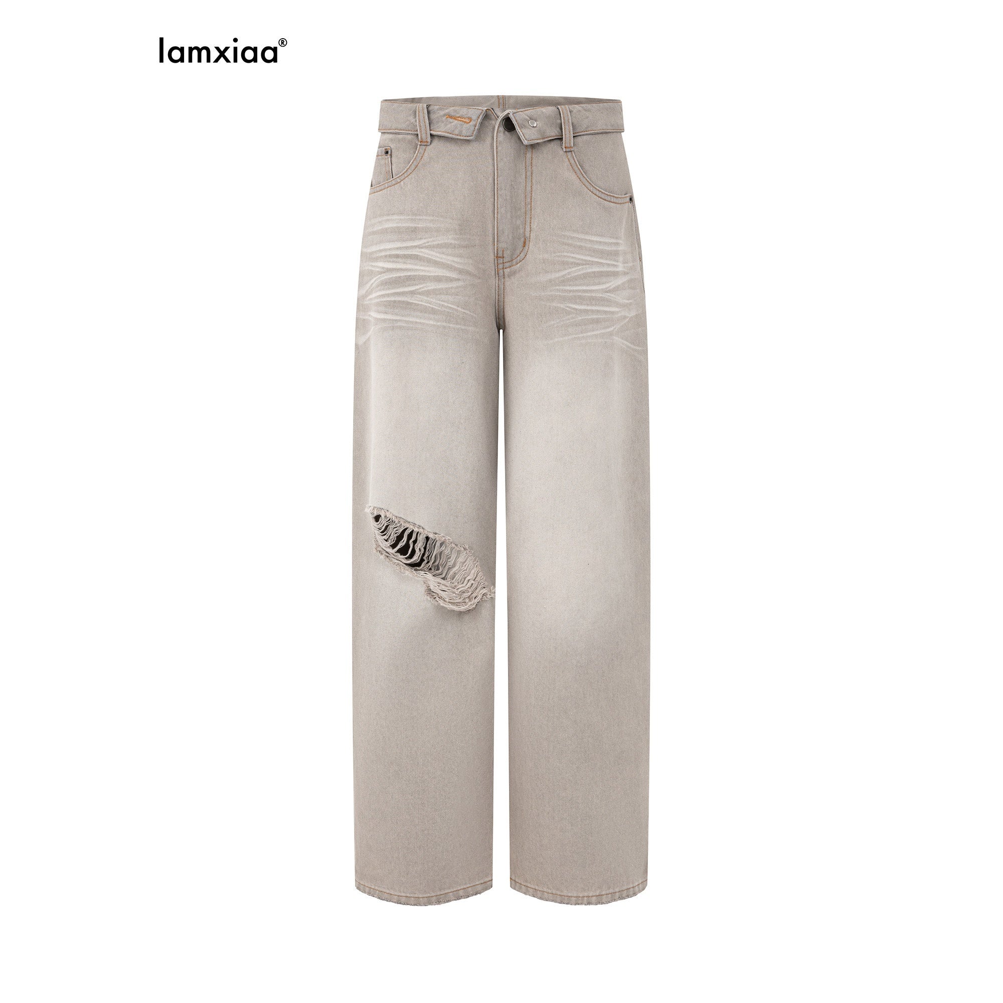 iamxiaa_Retro_Washed_Gray_Ripped_Low_Rise_Women&