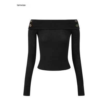 iamxiaa_Ribbed_Folded_Hem_Bardot_U_Back_Women&
