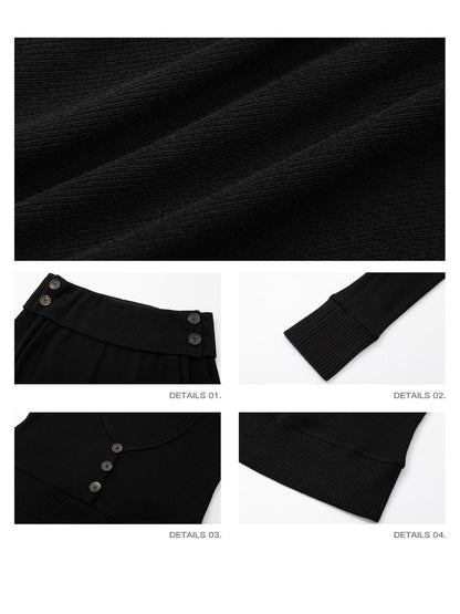 iamxiaa Ribbed Folded Hem Bardot U Back Women&