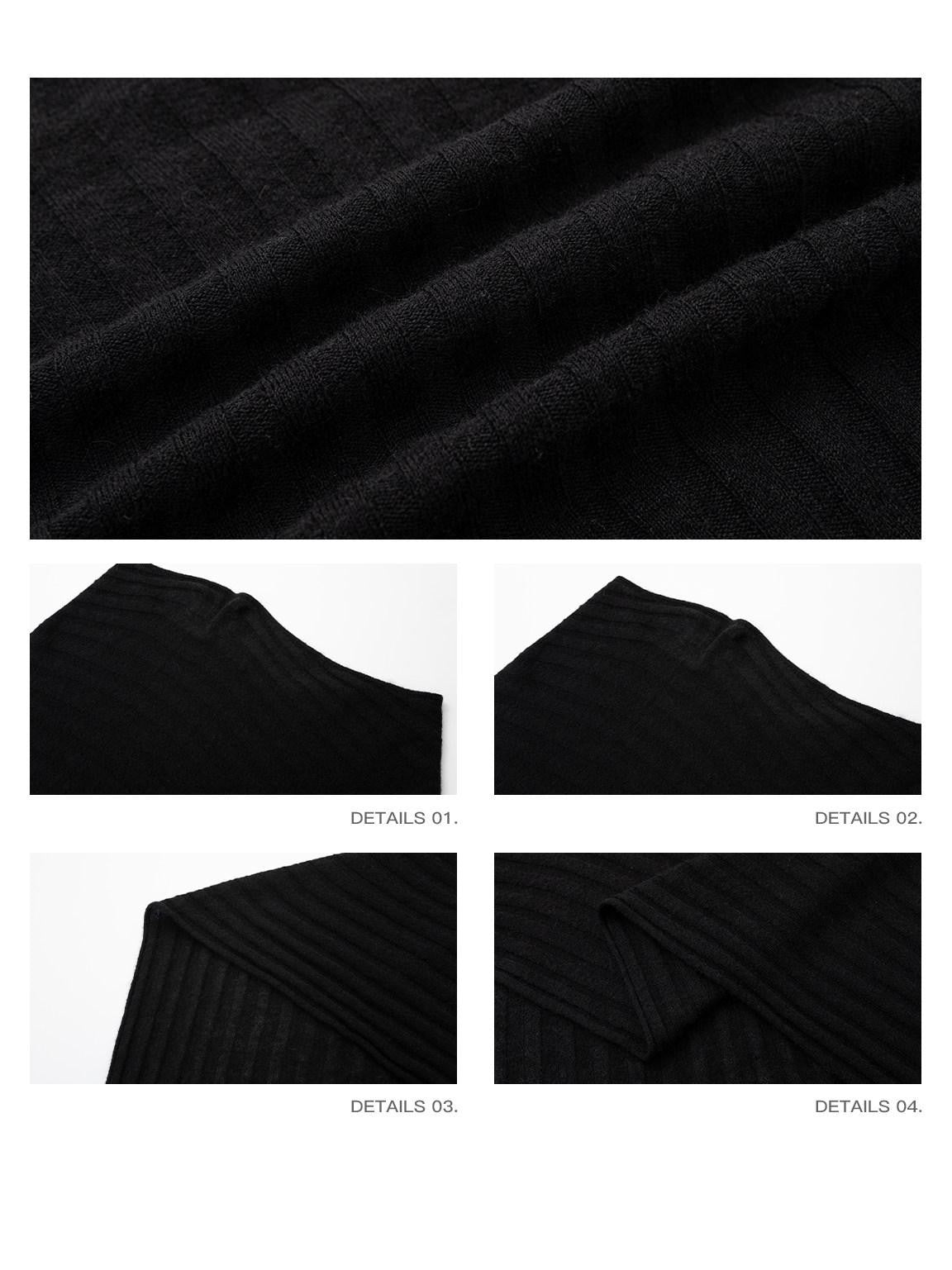 iamxiaa Ribbed Heavy Knit Asymmetrical Off Shoulder Women&