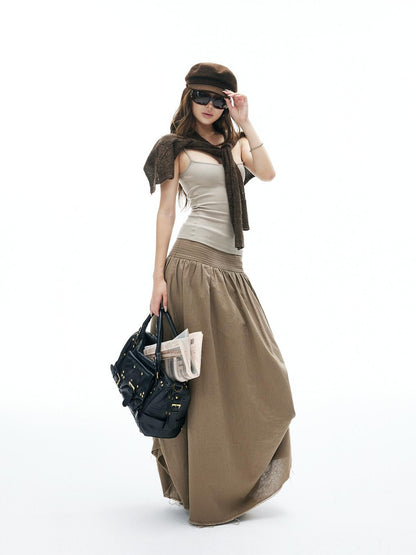 iamxiaa Ribbed Knit Slim Fit Thin Straps U Neck Women&