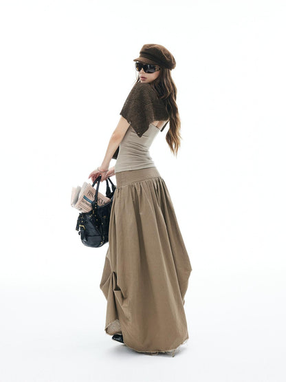 iamxiaa Ribbed Knit Slim Fit Thin Straps U Neck Women&