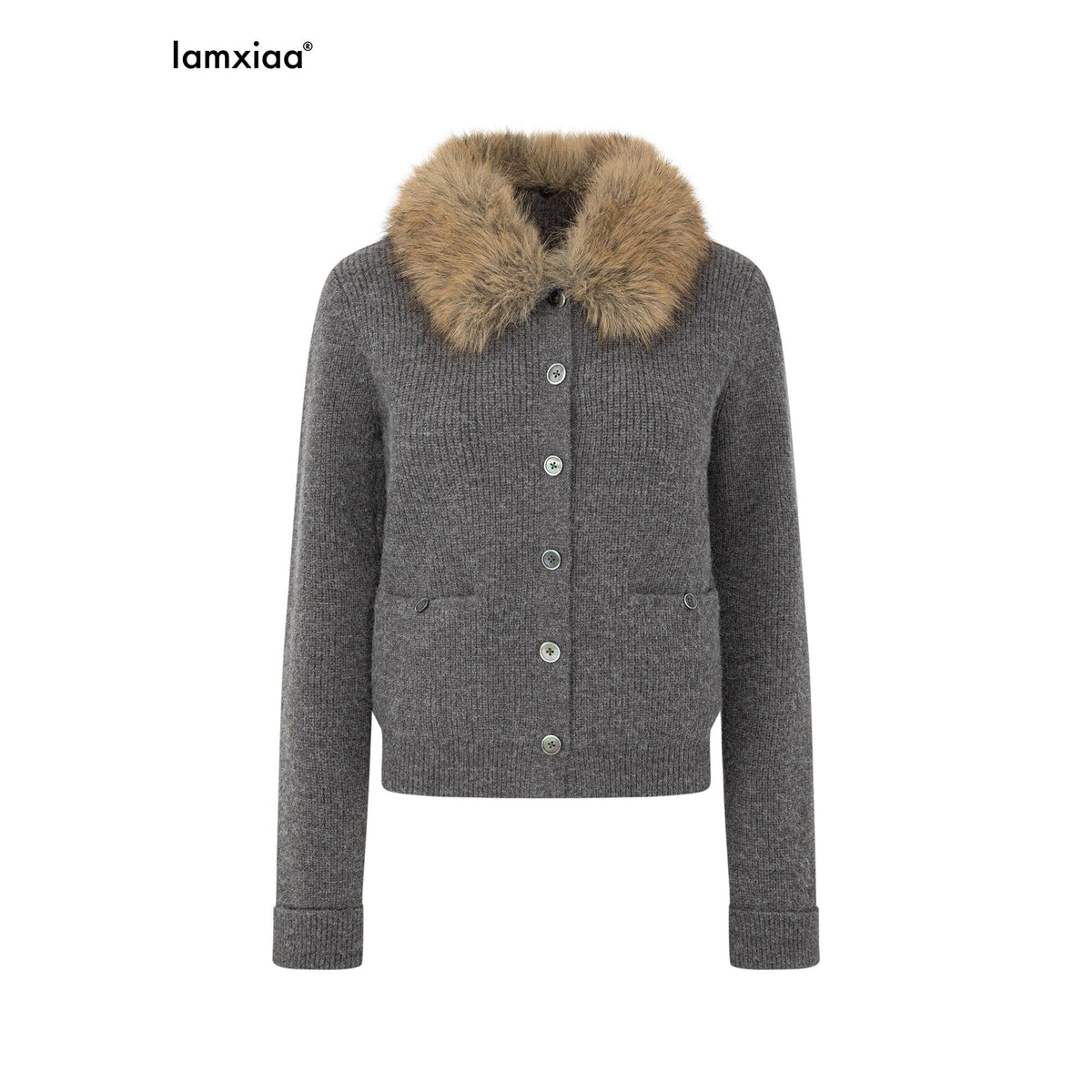 iamxiaa_Ribbed_Textured_Faux_Fur_Collar_Shell_Button_Wool_Blend_Women&