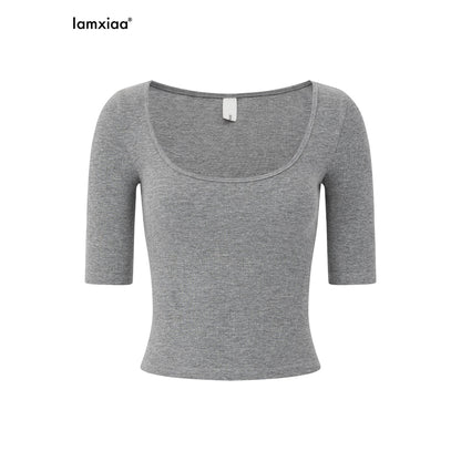 iamxiaa_Ribbed_U_Neck_Slim_Fit_Low_Waist_Flare_Women&