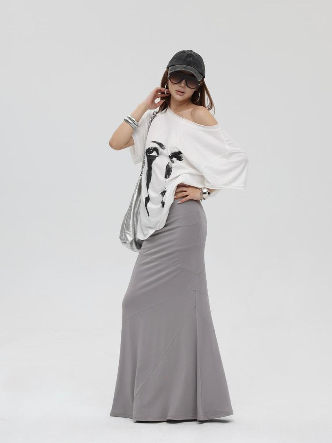 iamxiaa Ruched Asymmetric Modal Blend Women&