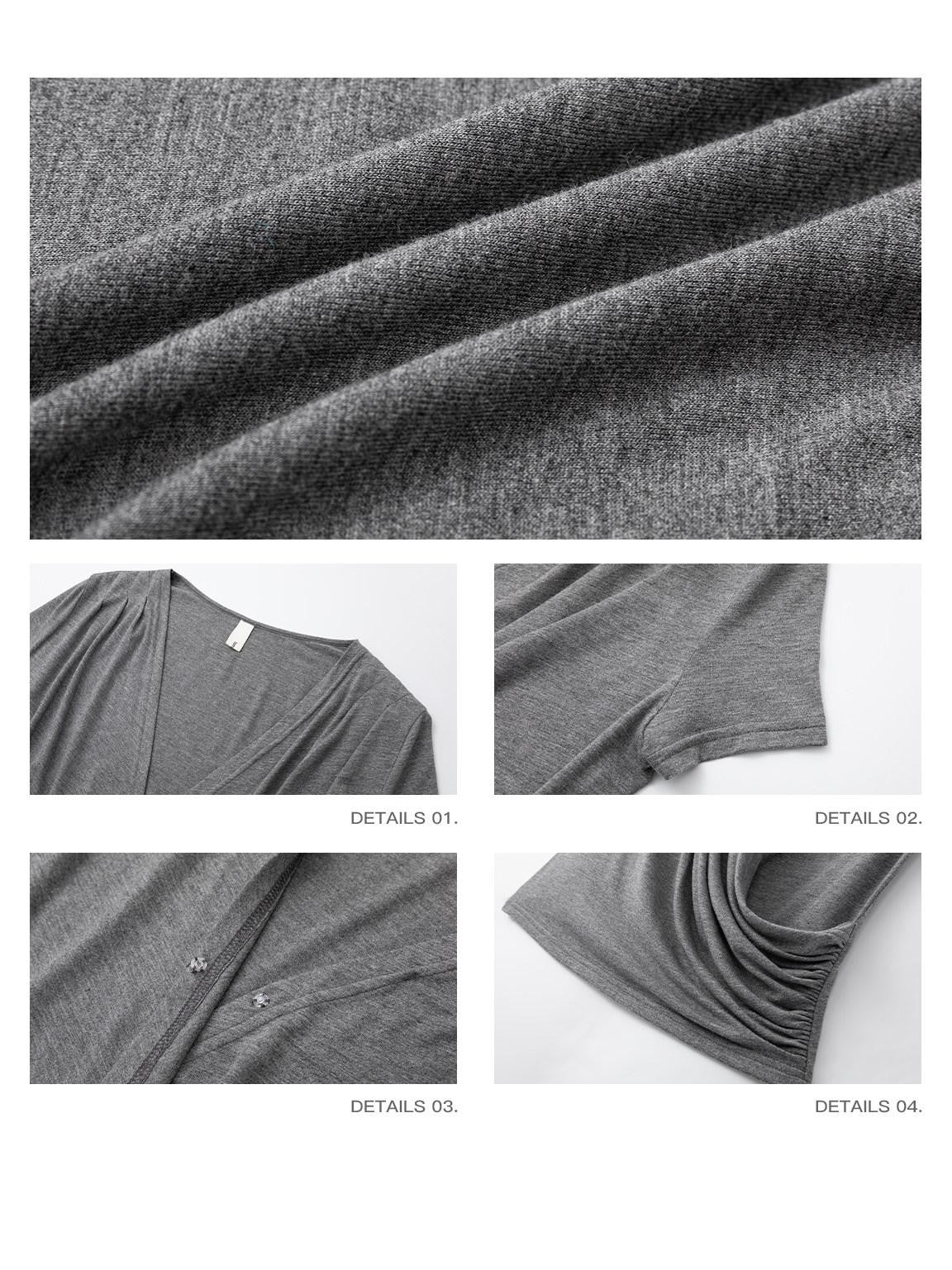 iamxiaa Ruched Wrap Deep V Adjustable Snap Women&