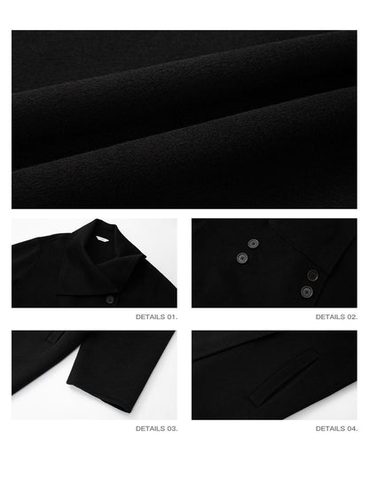iamxiaa Sculptural Double Breasted Multiway Collar Women&