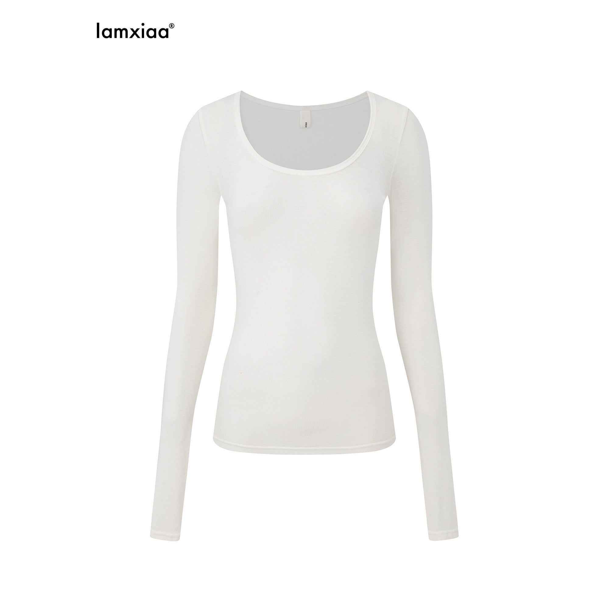 iamxiaa_Semi_Sheer_Fine_Ribbed_U_Neck_Slim_Fit_Women&