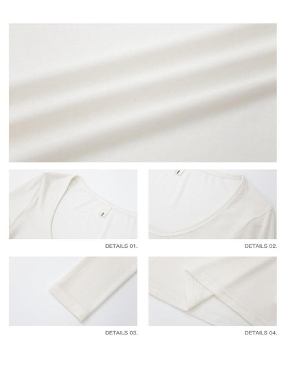 iamxiaa Semi Sheer Fine Ribbed U Neck Slim Fit Women&