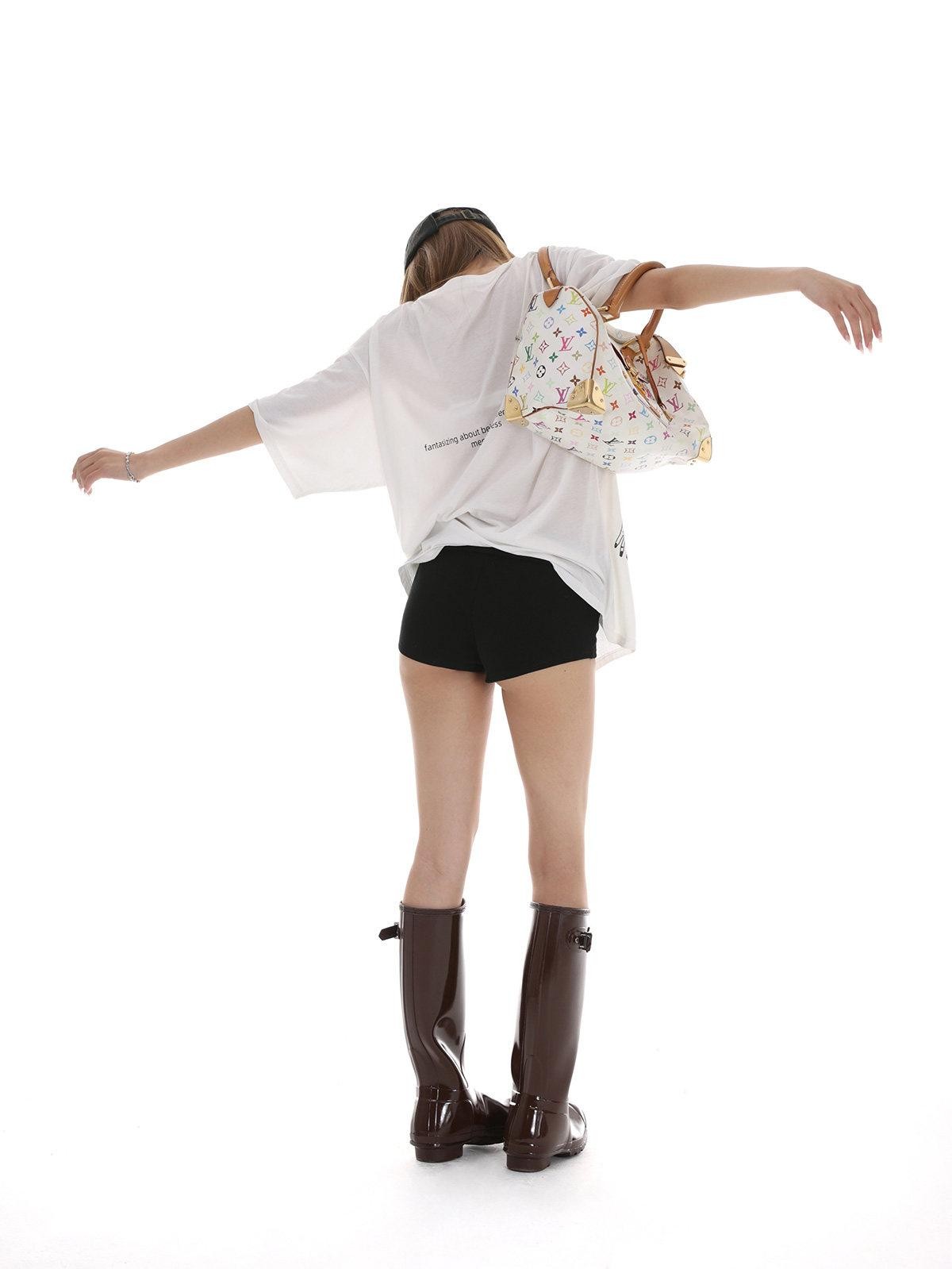 iamxiaa Semi Sheer Printed Short Sleeve Women&