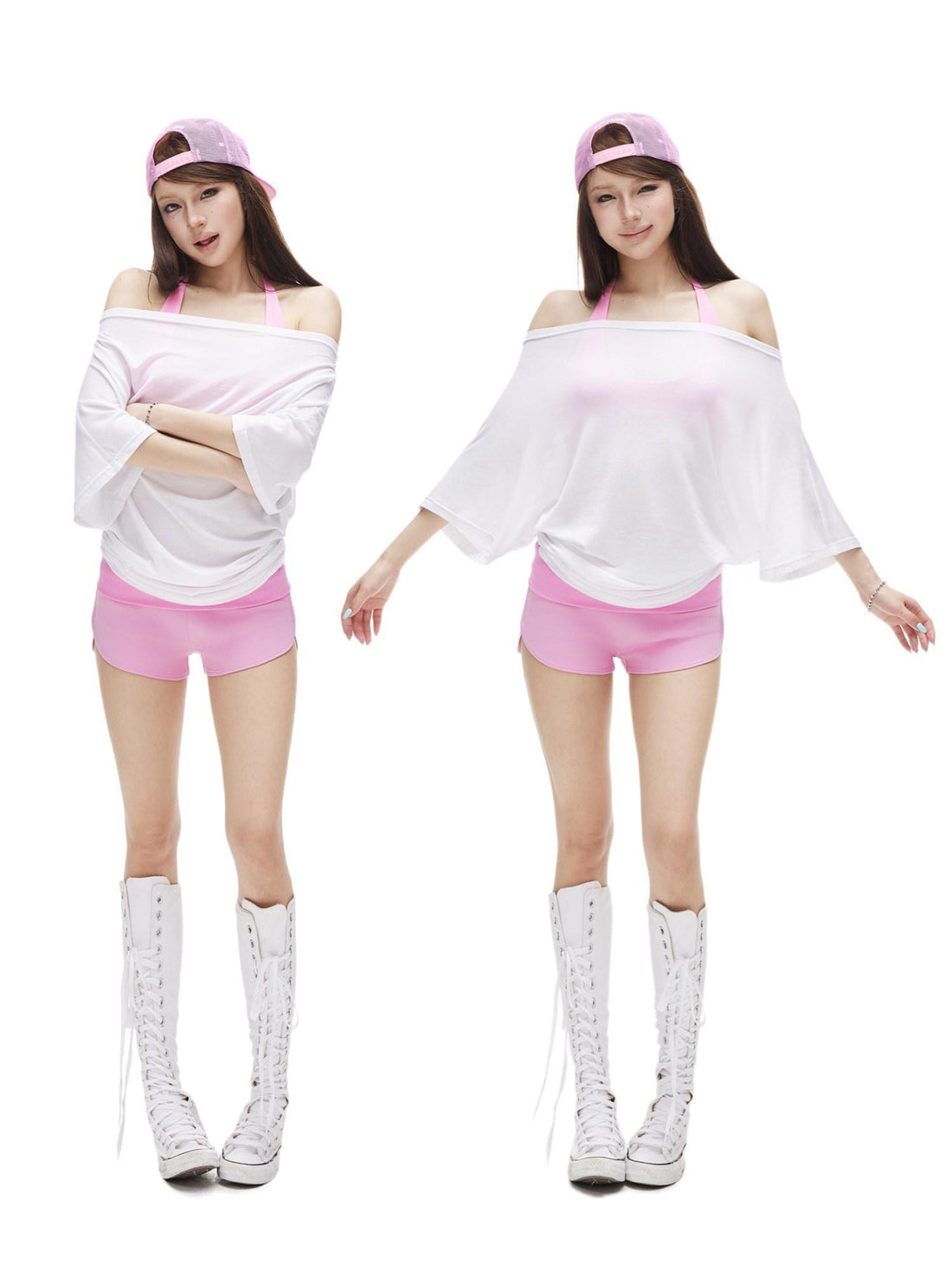 iamxiaa Sheer Two Way Off Shoulder Cover Up Women&