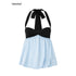 iamxiaa_Sky_Blue_Matte_Black_Contrast_Backless_Curved_Neck_Tie_Women&