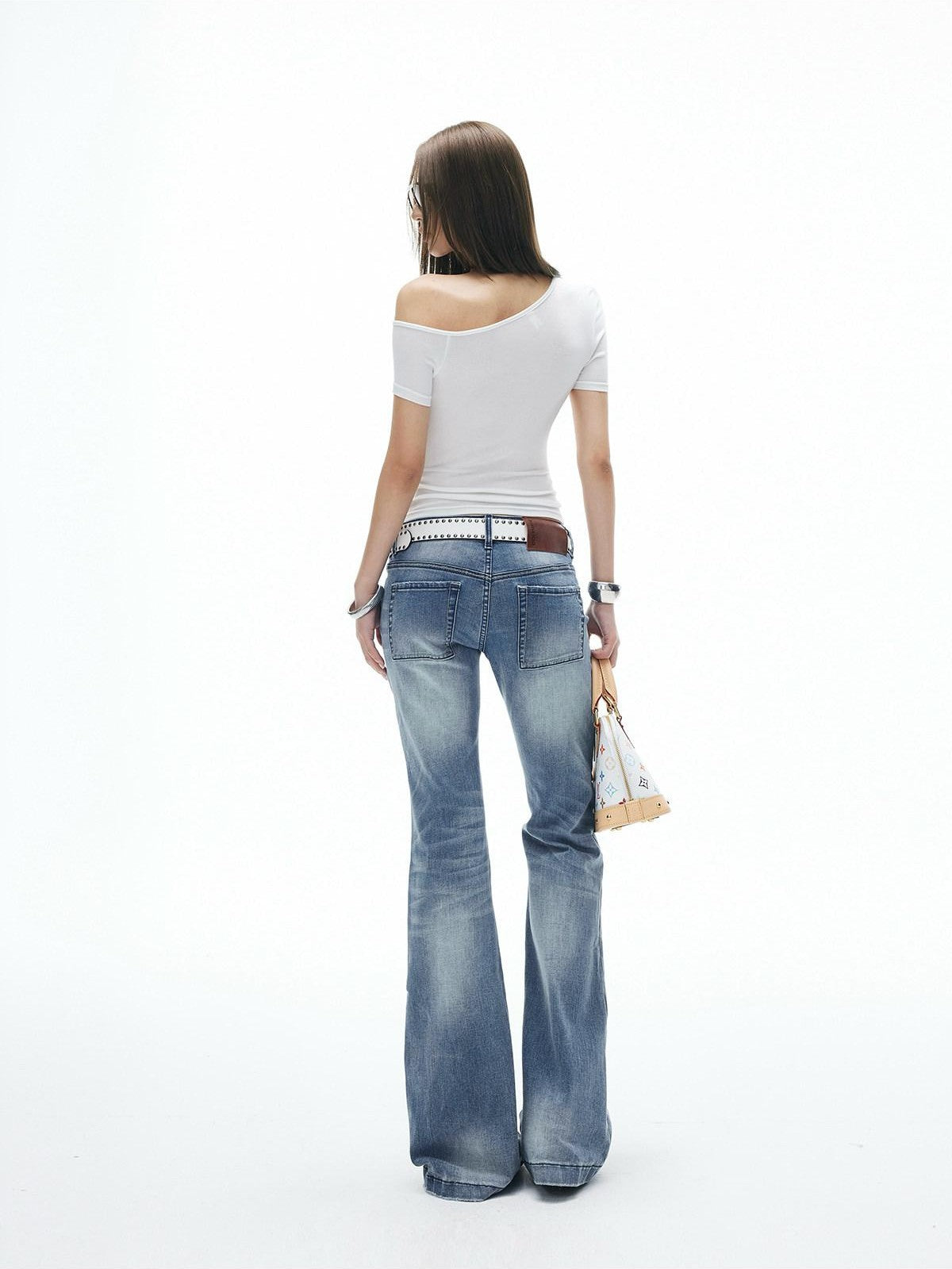 iamxiaa Slim Fit One Shoulder Off Shoulder Women&