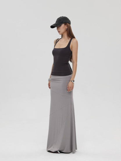 iamxiaa Square Neck Embroidered Slim Fit Women&