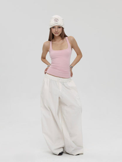 iamxiaa Square Neck Embroidered Slim Fit Women&